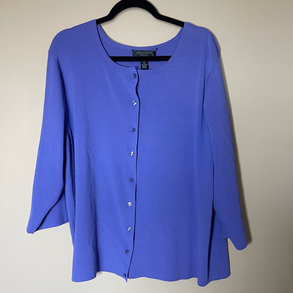 Cable & Gauge Purple Cardigan Sweater